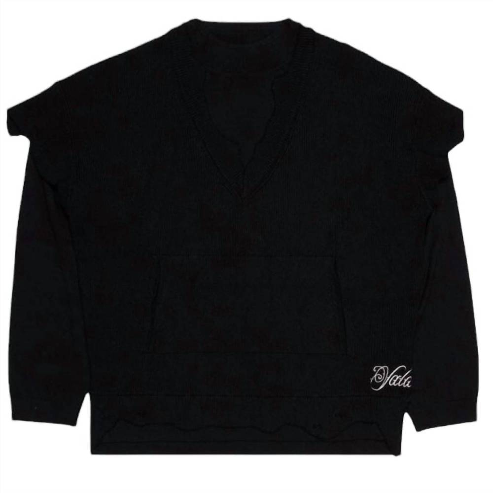 NEW VALABASAS men's what crewneck sweater in black